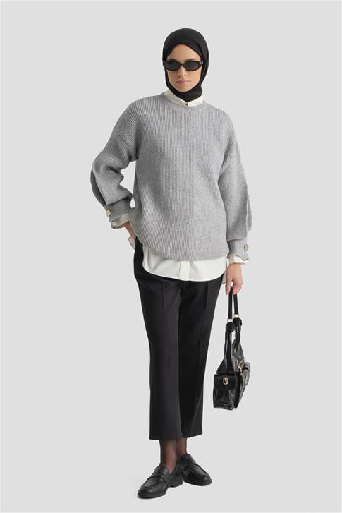 Armine Beli Lastikli Pantolon Siyah