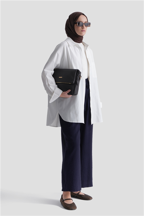 Beli Lastikli Palazzo Pantolon Lacivert