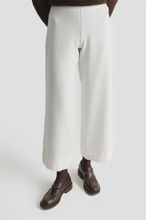 Katlı Paça Pantolon Ekru