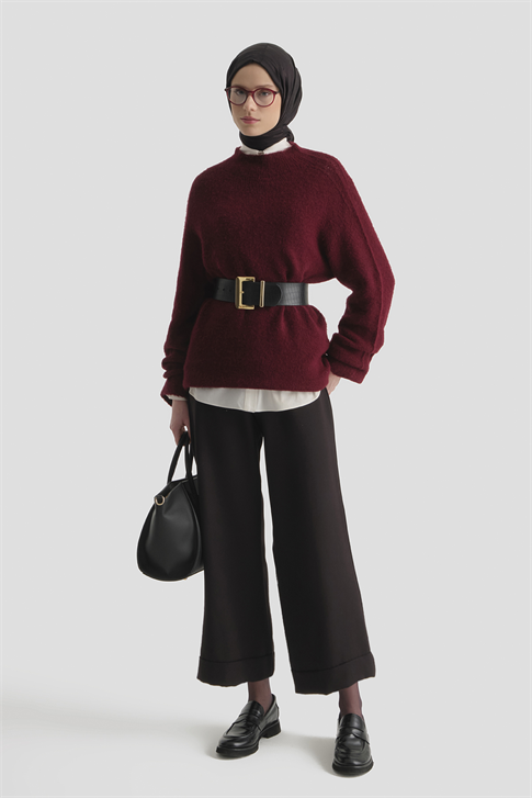 Katlı Paça Pantolon Siyah