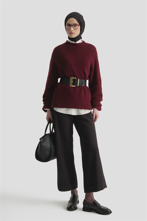 Katlı Paça Pantolon Siyah