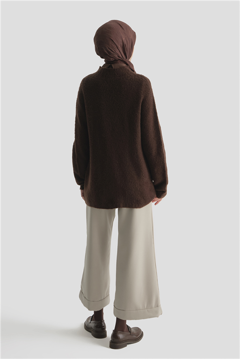 Katlı Paça Pantolon Taş