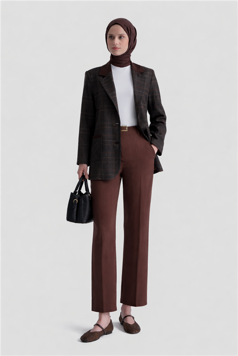 Straight Pantolon Kahverengi