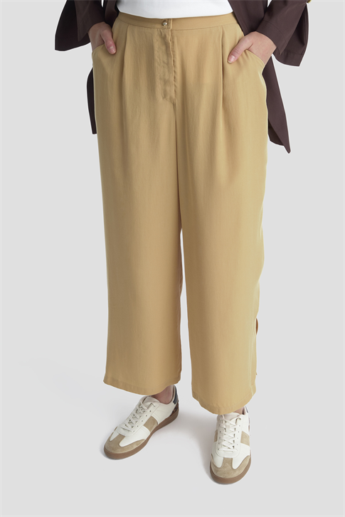 Tencel Palazzo Pantolon Camel