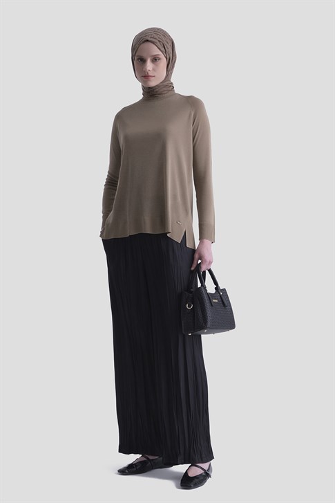 Kırışık Efektli Pantolon Siyah