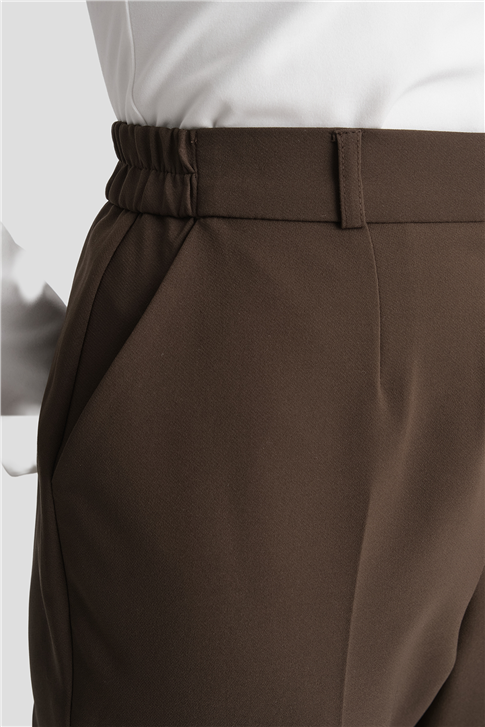 Beli Lastikli Pantolon Acı Kahve