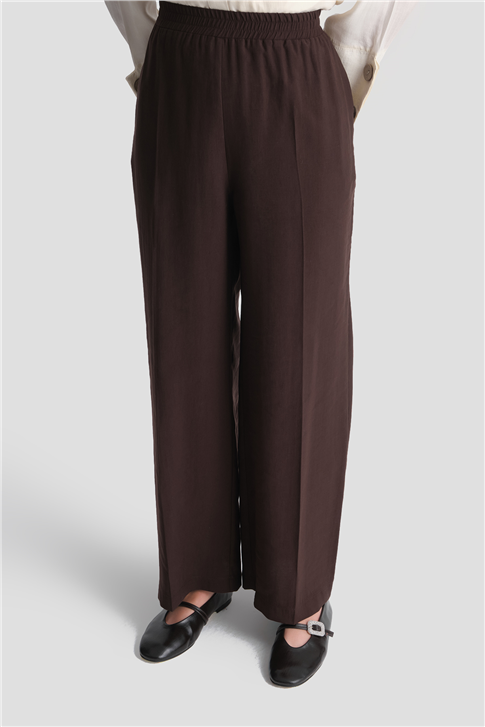 Beli Lastikli Pantolon Kahve