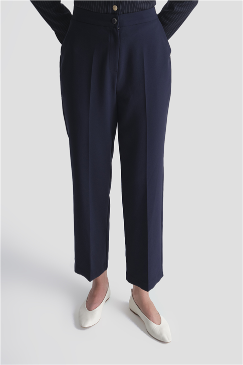 Beli Lastikli Pantolon Lacivert 