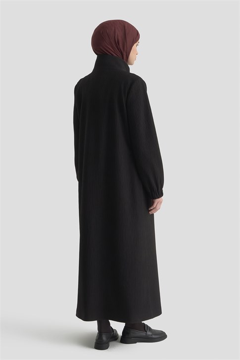 Basic Örme Pardesü Siyah 