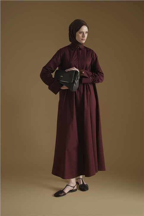Armine Oversize Tunik Elbise Mürdüm