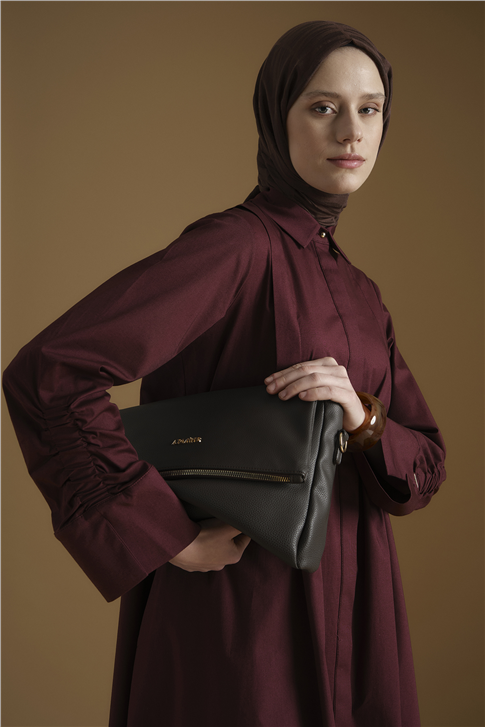 Armine Oversize Tunik Elbise Mürdüm