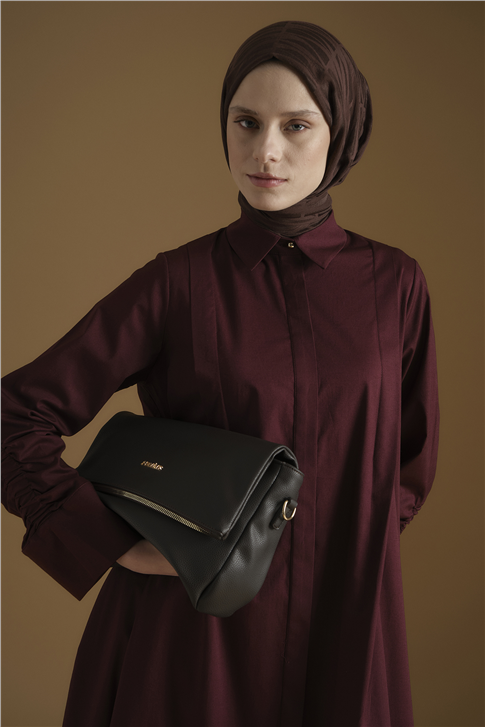 Armine Oversize Tunik Elbise Mürdüm