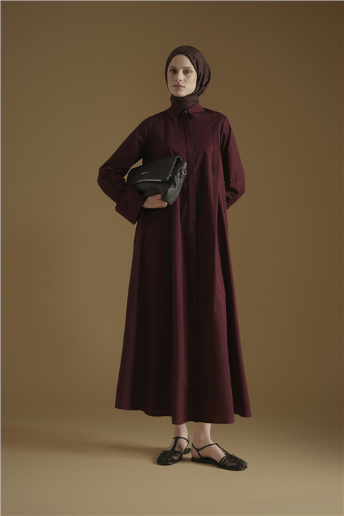 Armine Oversize Tunik Elbise Mürdüm