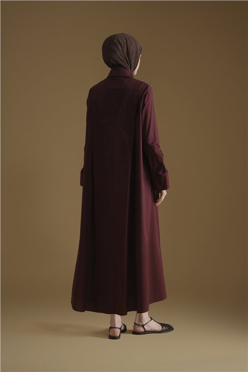 Armine Oversize Tunik Elbise Mürdüm