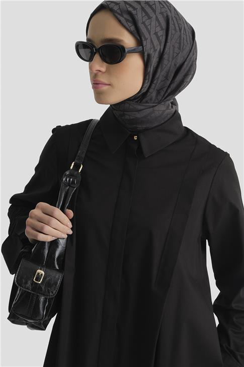 Armine Oversize Tunik Elbise Siyah