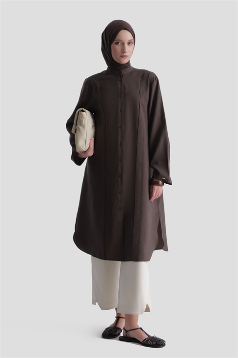 Kupra Tunik Elbise Acı kahve