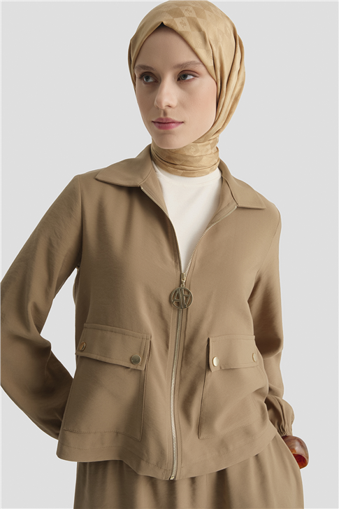 Armine Basic Ceketli Takım Vizon