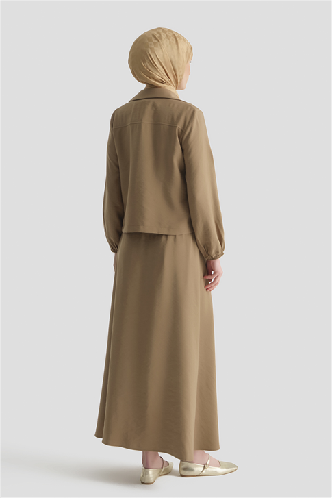 Armine Basic Ceketli Takım Vizon