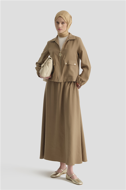 Armine Basic Ceketli Takım Vizon