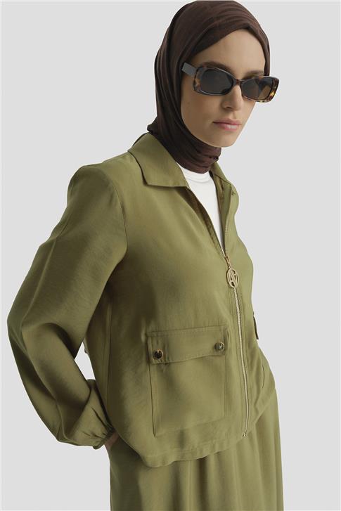 Armine Basic Ceketli Takım Yağ Yeşili