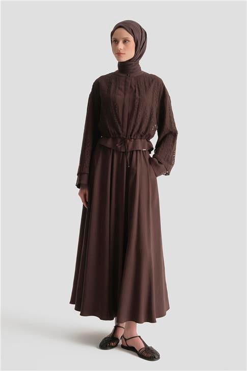 Desenli Kupra Takım Acı Kahve