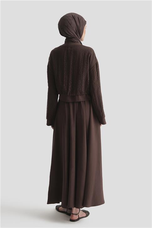 Desenli Kupra Takım Acı Kahve