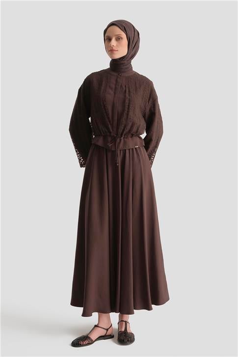 Desenli Kupra Takım Acı Kahve