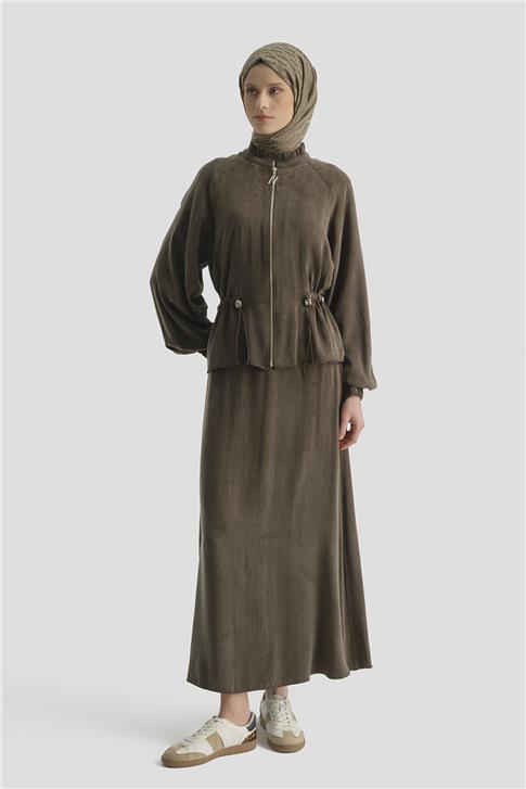 Kupra Ceketli Takım Kahve