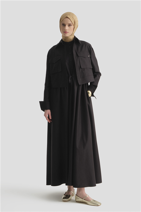 Ceketli Elbise Takım Siyah