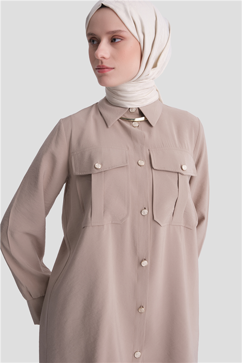 Cep Detaylı Basic Takım Bej