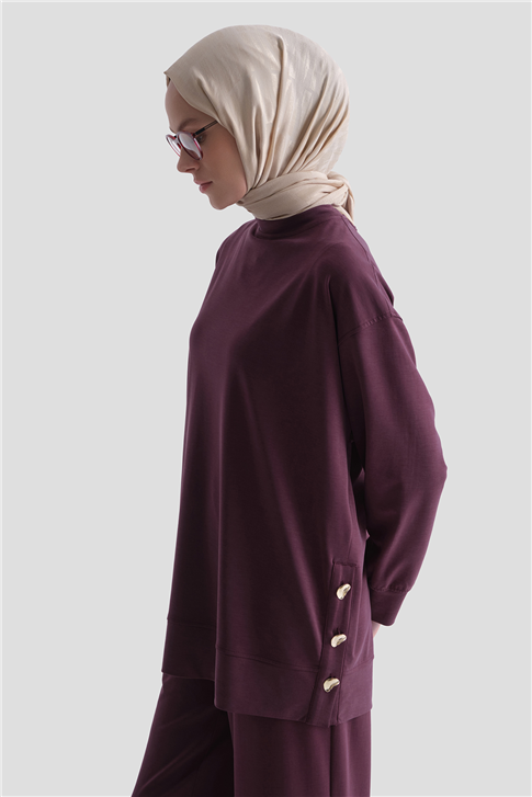 Modal Karışımlı Örme Takım Bordo