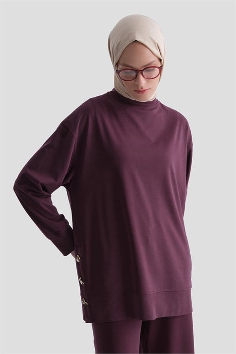 Modal Karışımlı Örme Takım Bordo