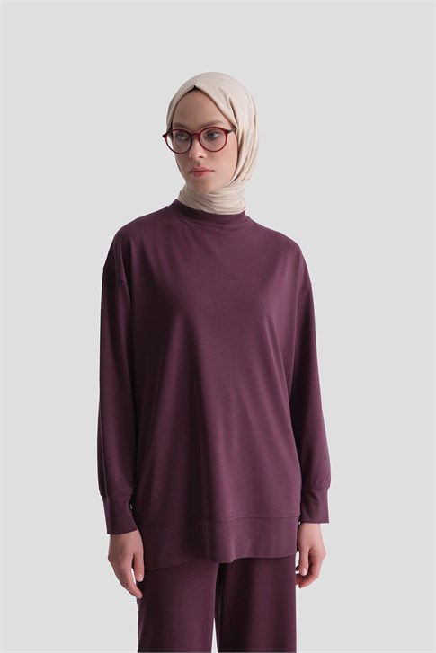 Modal Karışımlı Örme Takım Bordo