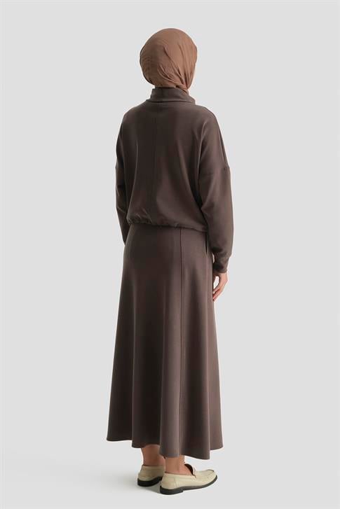 Taş İşlemeli Örme Takım Acı Kahve