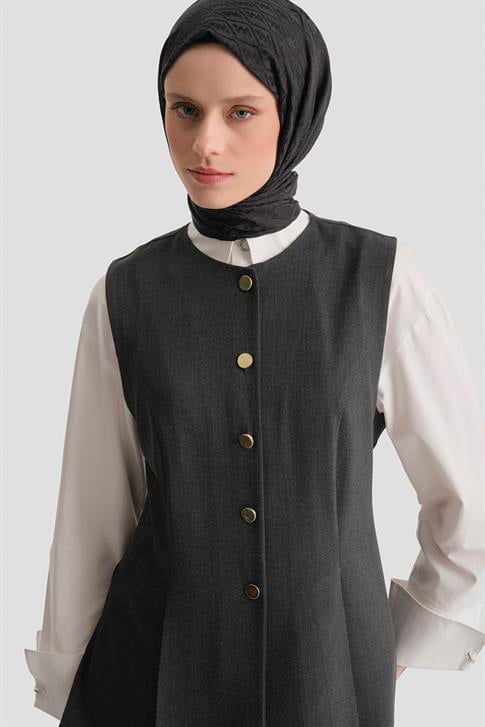 Fitted Yelekli Takım Antrasit