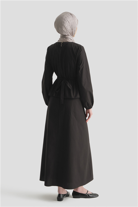 Bağlama Detaylı Takım Siyah