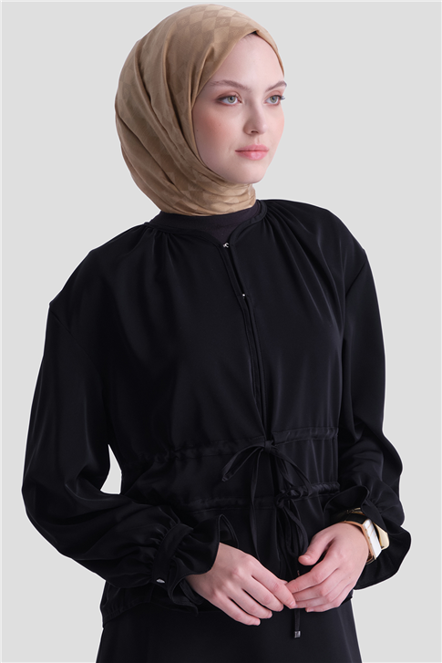 Beli Büzgülü Takım Siyah