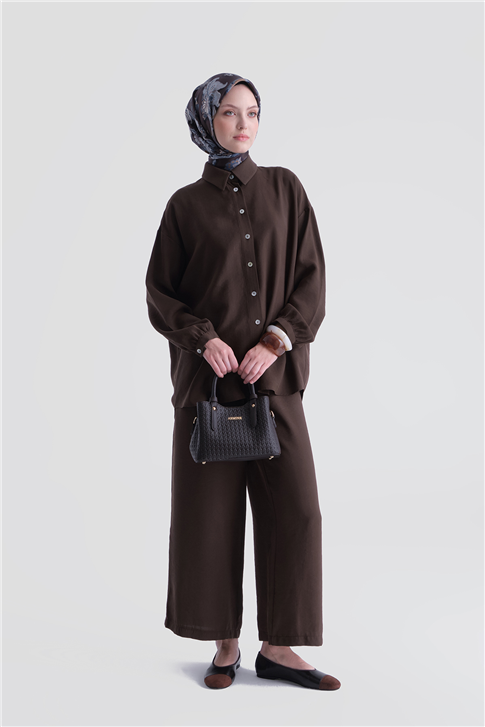 Relax Tunik Takım Kahverengi