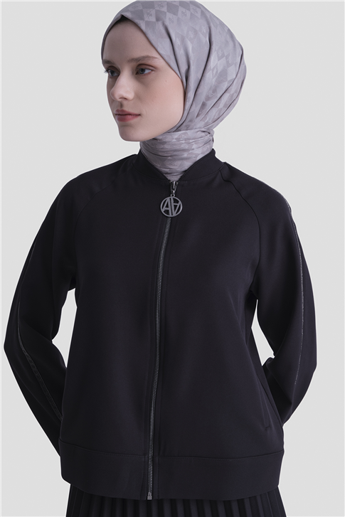 Bomber Ceketli Takım Siyah