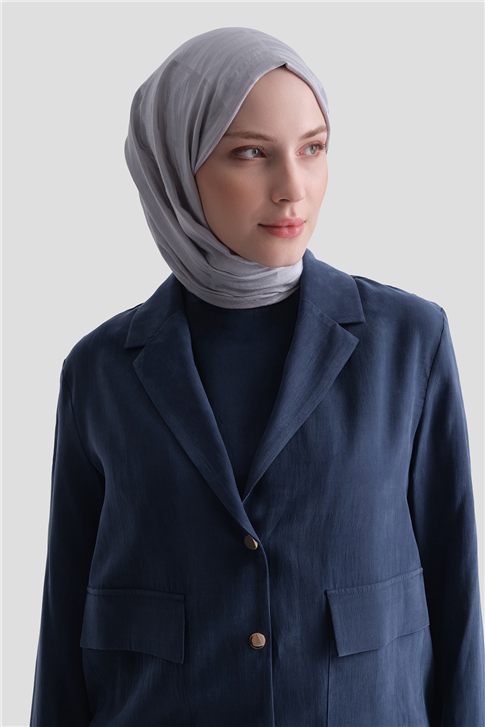 Kupra Efektli Ceketli Elbise Takım Lacivert