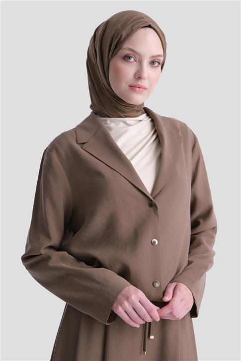 Kupra Ceketli Takım Kahverengi