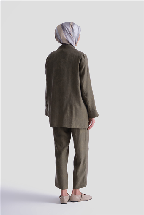 Jakarlı Blazer Takım Haki