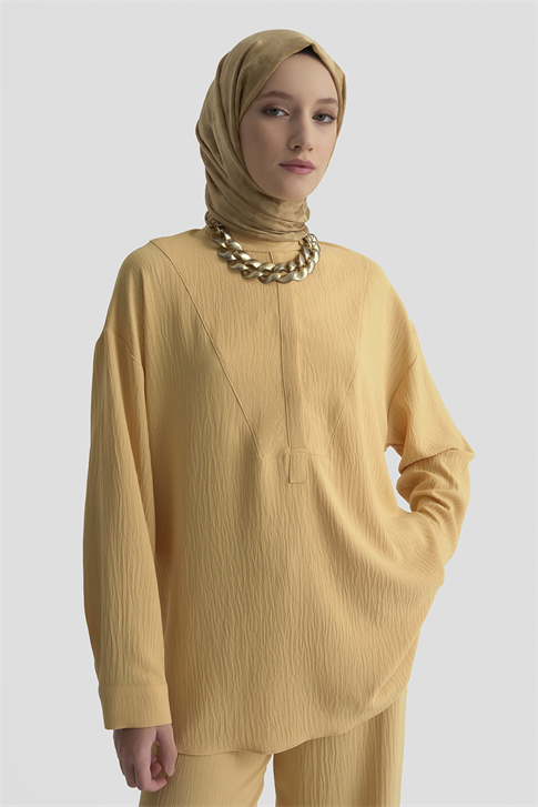 Tunik Pantolon Takım Camel