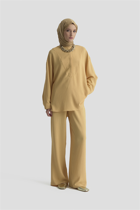 Tunik Pantolon Takım Camel