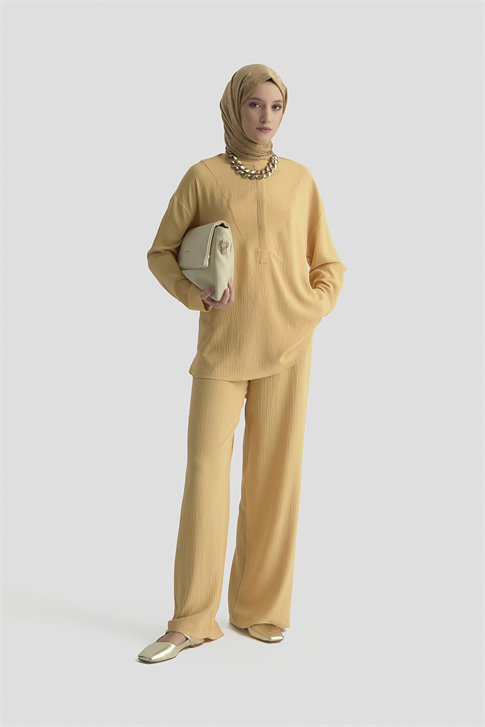 Tunik Pantolon Takım Camel