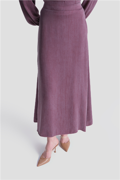 Taş İşlemeli Kupra Takım Mürdüm