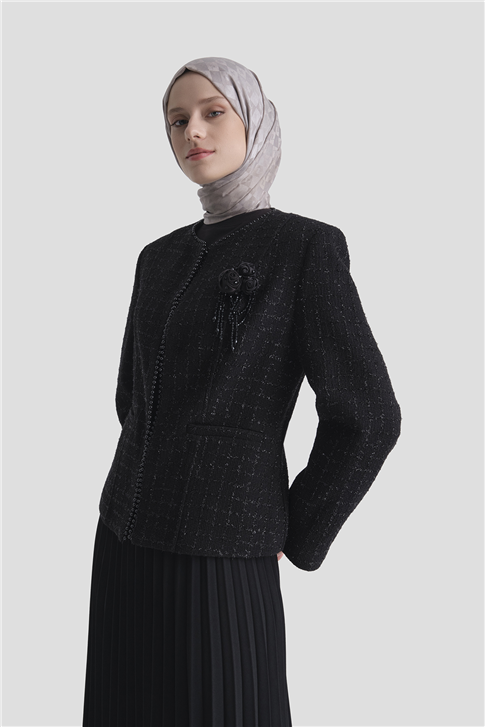 Aksesuarlı Şık Takım Siyah 