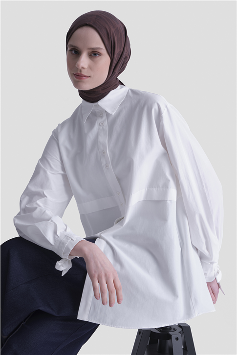 Armine Aller Parçalı Tunik Ekru