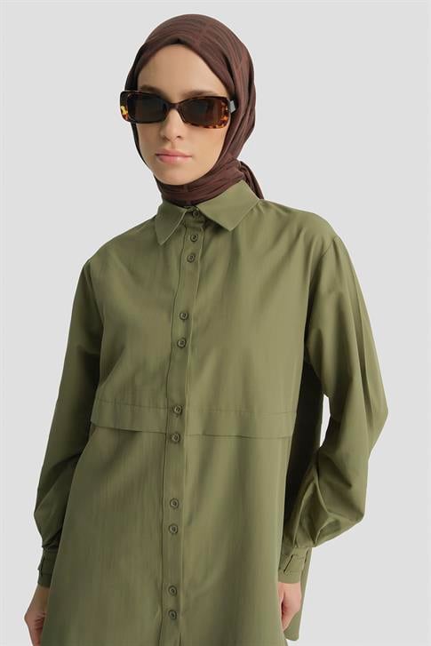 Armine Aller Parçalı Tunik Yağ Yeşili