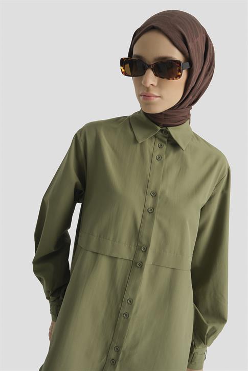 Armine Aller Parçalı Tunik Yağ Yeşili